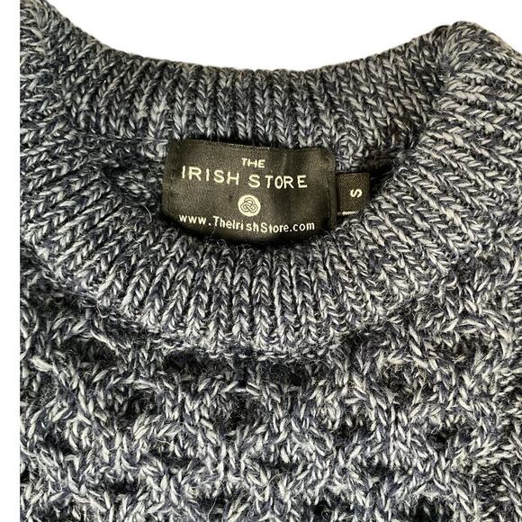 The Irish Store NWOT Size Small Blue 100% New Merino Wool Crew Neck Long Sleeve - Picture 3 of 8